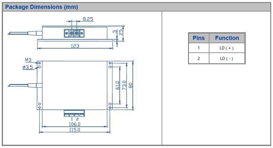 K808F02MN-20.00W Fiber-Bundled Module, 808nm, 20W High Power Fiber Bundled Diode Laser